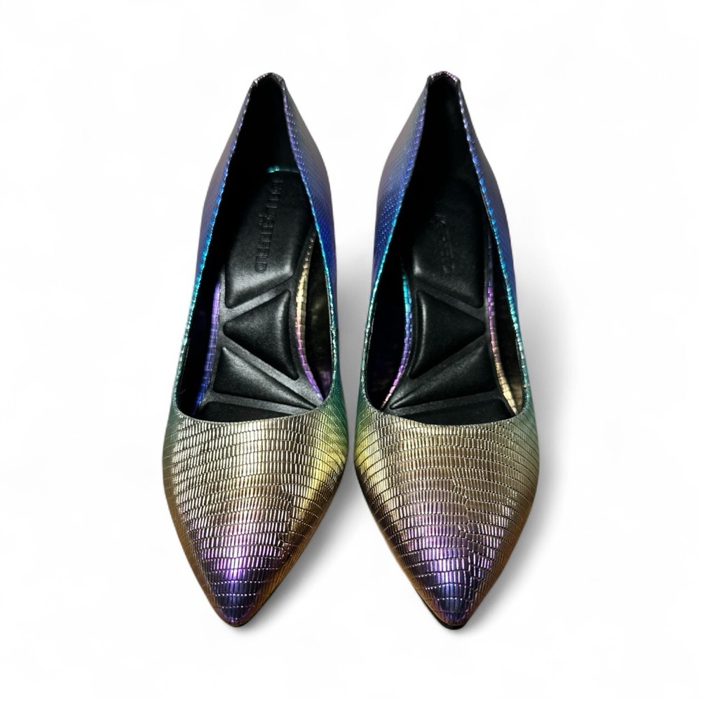 Karl Lagerfeld Royale Multi-Color Animal Print Pointed Toe Pumps Heels 7.5M - Picture 6 of 10